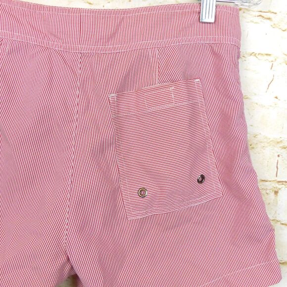 Parke & Ronen Swim Trunk Shorts Mens 30 X 4 Red Gingham Mesh Brief Retro Mod - Picture 8 of 12